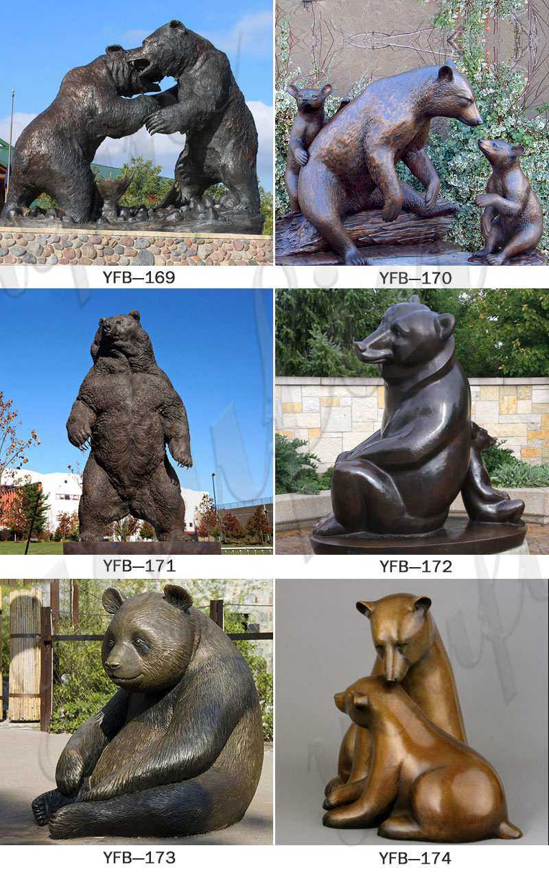 Life Size Bronze Bear Statue Outdoor Antique Animal Statue for Sale for