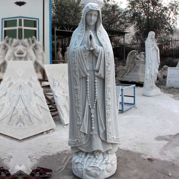 life size white marble fatima statue for sale
