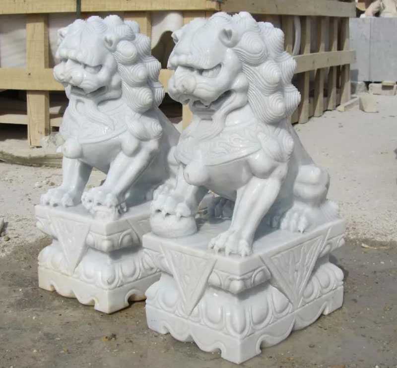 marble foo dog statue for entrance