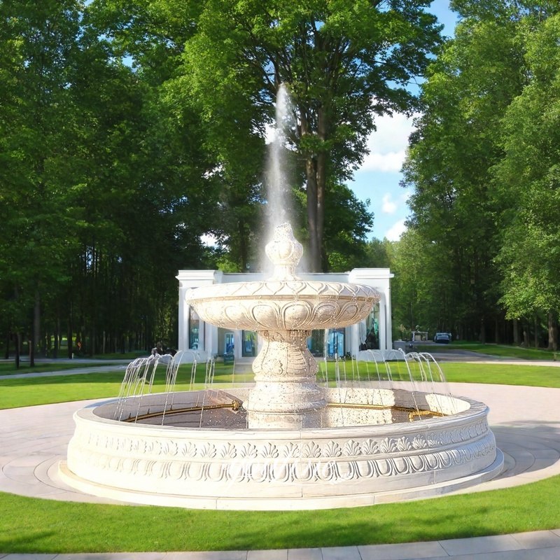 one tiered white fountain