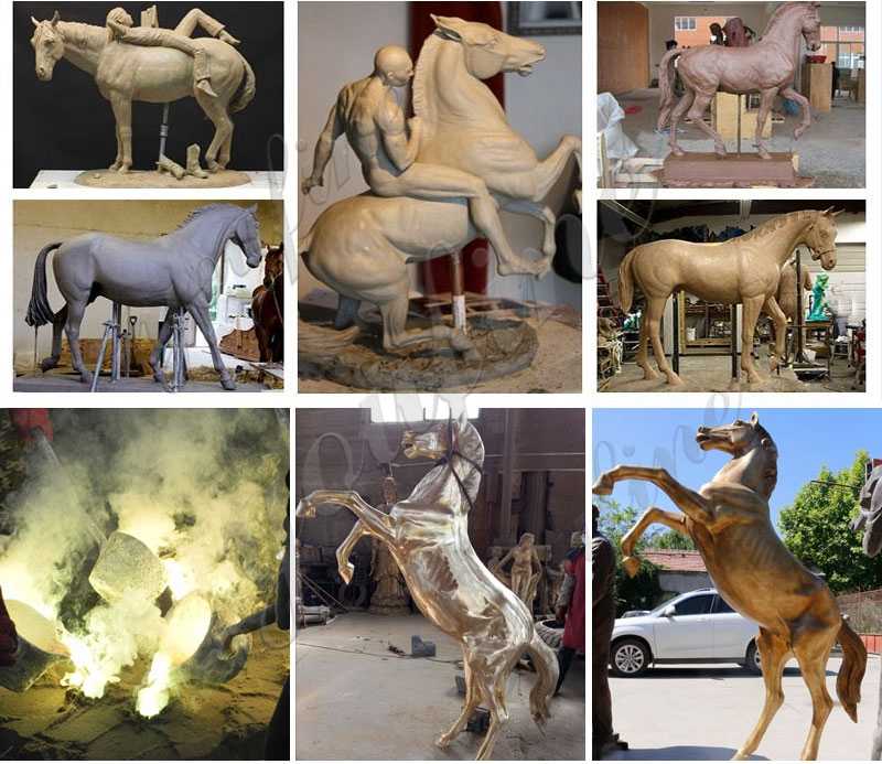 process of Bronze Arabian Horse Statue