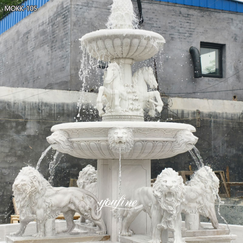 stone lion fountain test water