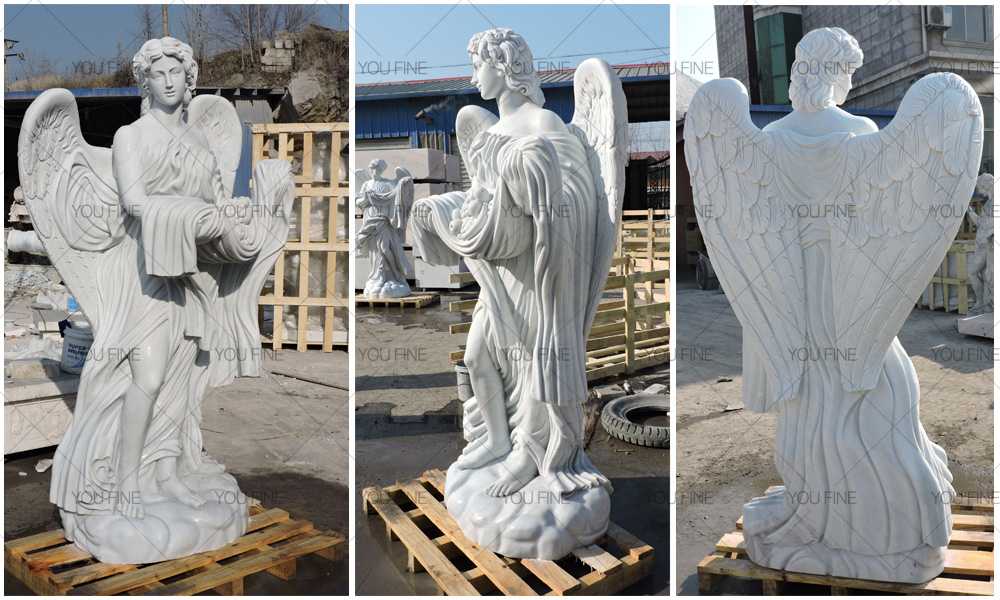 white marble archangel statue for sale