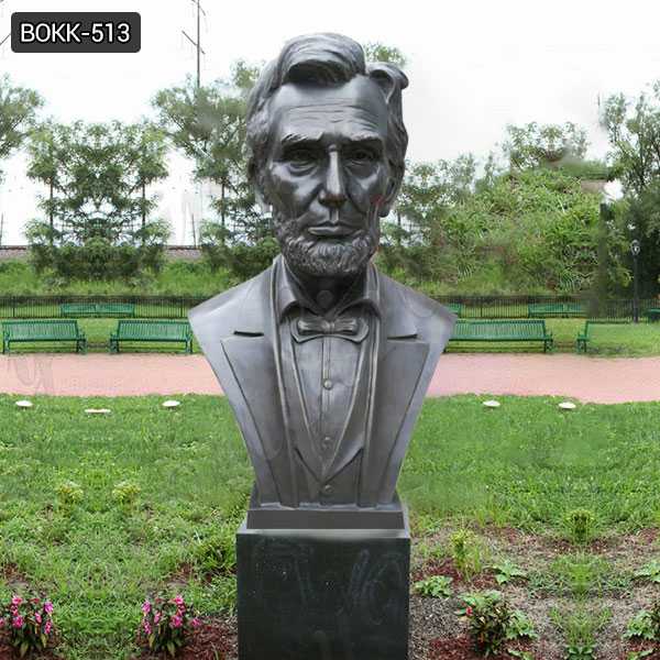Large Custom Made Abraham Lincoln Replica of Bronze Bust Statue Decorative Bust Sculptures for Home Decor