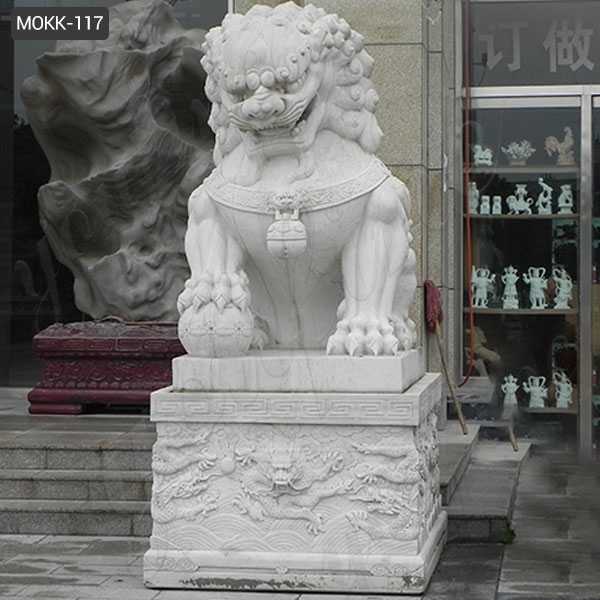 Life Size Garden Statue Chinese Guardian Lions Stone Art Marble Foo Dog Statues