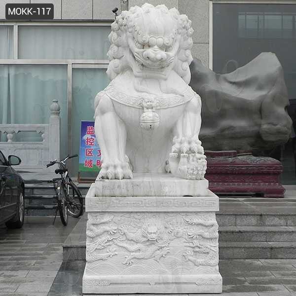 Life Size Statue Chinese Guardian Lions Stone Art Marble Foo Dog Statues