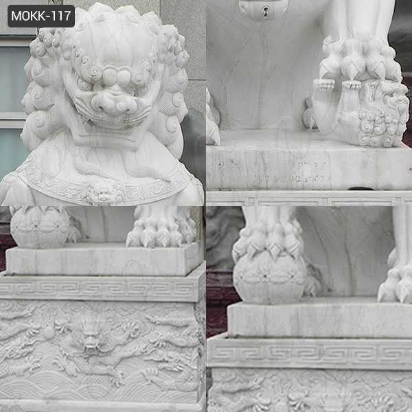 Life Size Statue Chinese Guardian Lions Stone Art Marble Statues
