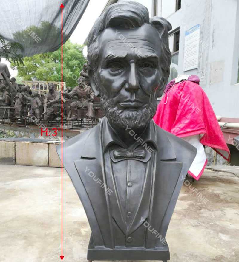 Abraham Lincoln Replica of Bronze Bust Statue Decorative Bust Sculptures for Home Decor