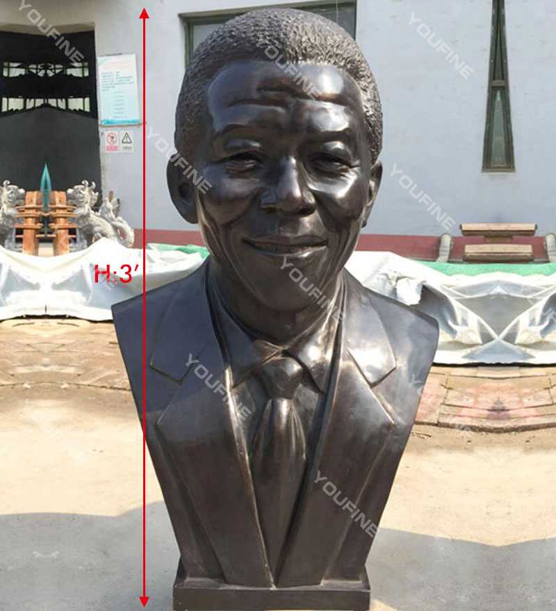 Famous Casting Bronze Nelson Rolihlahla Mandela Replica of Head Bust Sculpture Cost for Sale-BOKK-516
