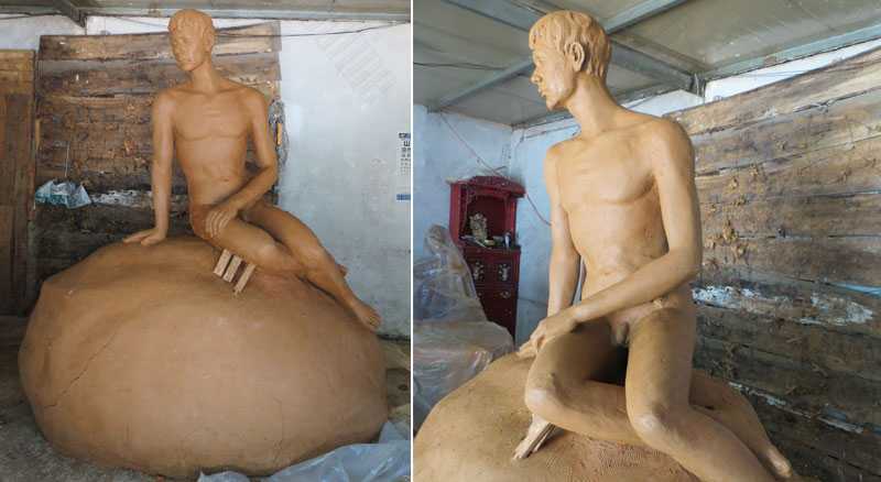 Clay model of stainless steel sculpture