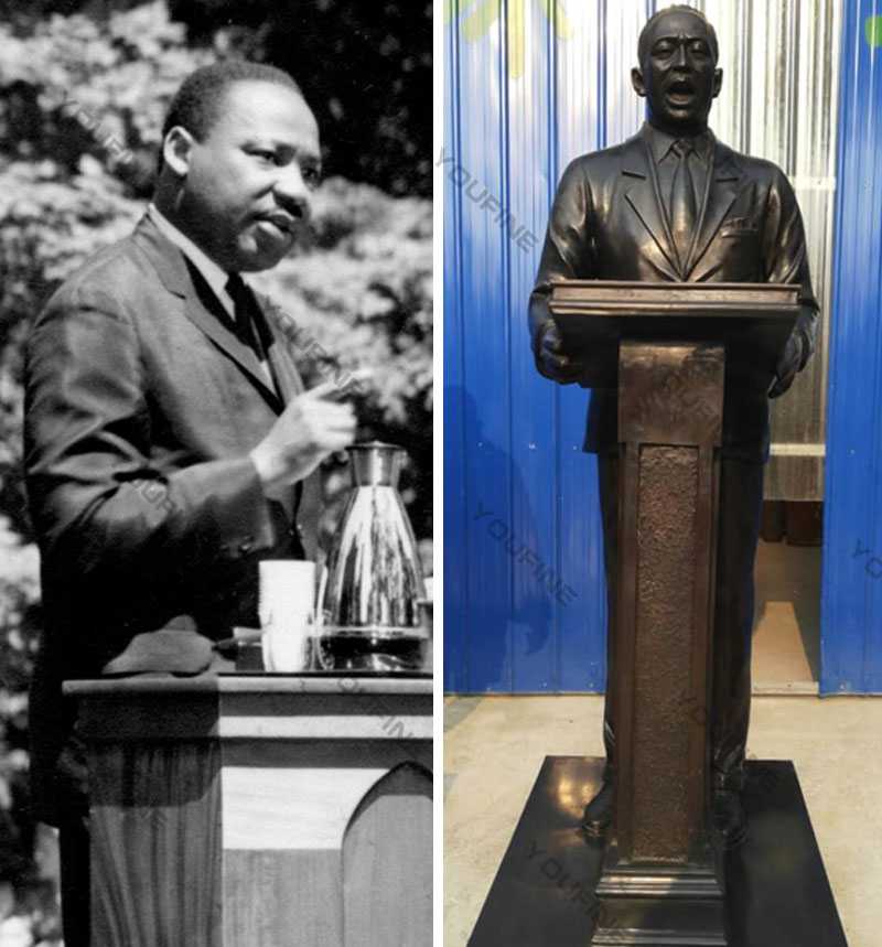 Cusotm made famous bronze statue Martin Luther King on speech replica antique bronze figure statue for sale