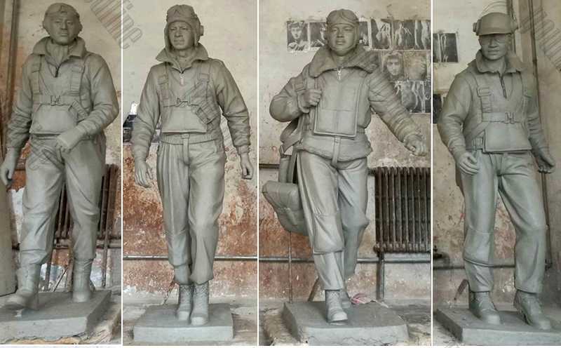 Custom Made Madetuskegee Airmen Statues Monument Replica Life Size Bronze Statue Commission for Our American Friends for Sale