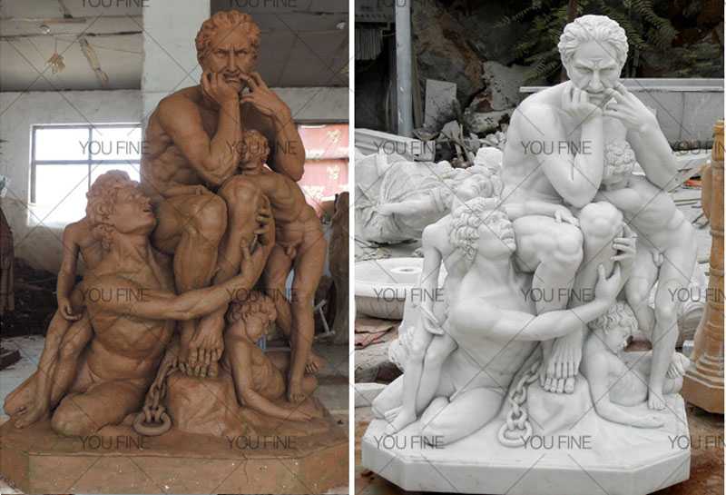 Custom Made White Marble Statue of Ugolino and His Sons statue