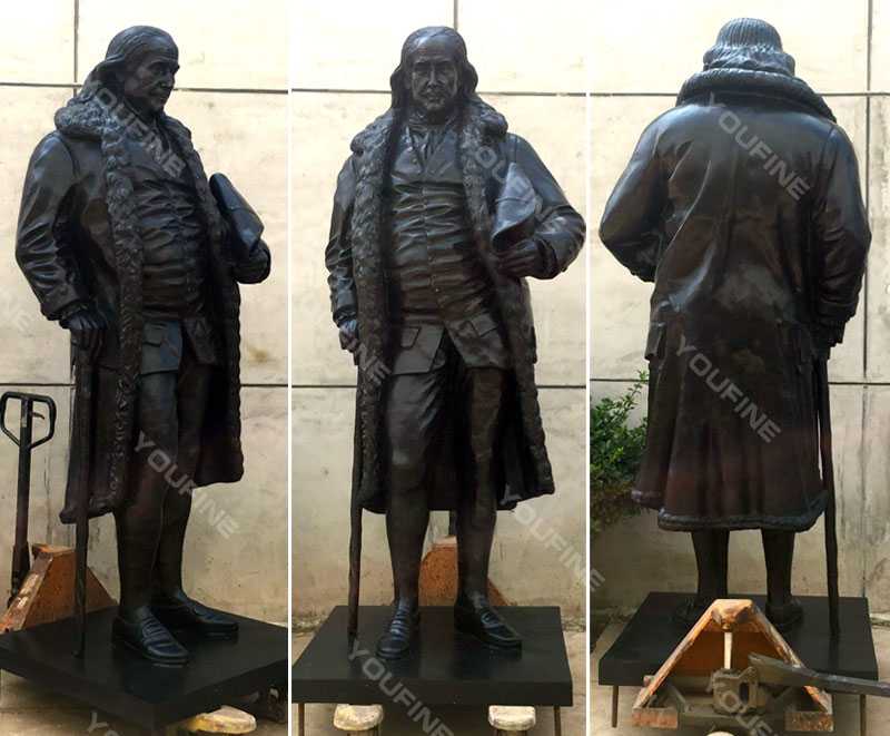 Custom made Famous figure statue of Benjamin Franklin famous bronze statue