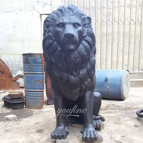 Custom Made Guardian Lion Statue Outdoor Bronze Animal Statue For Sale For Front Porch And Home–BOKK-490