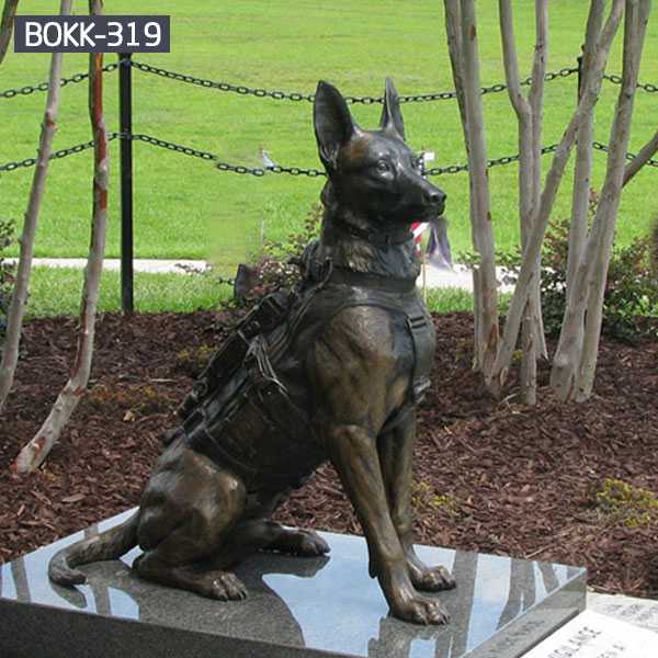 Custom made life size german shepherd statue outdoor bronze garden statue for commemorating for sale--BOKK-319