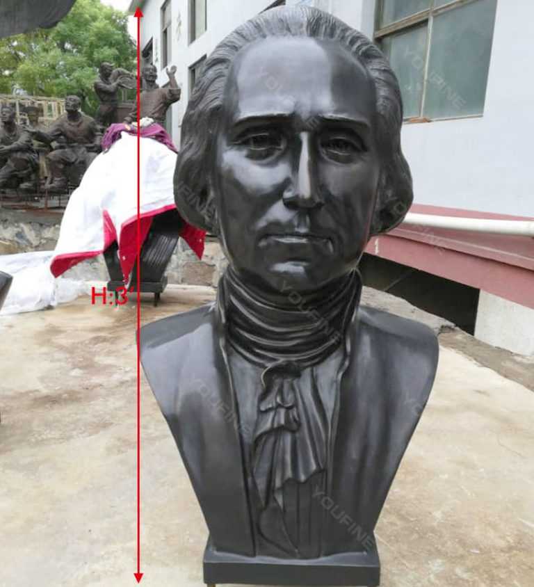 Custom Made Famous Bronze Bust Sculpture of Washington Replica