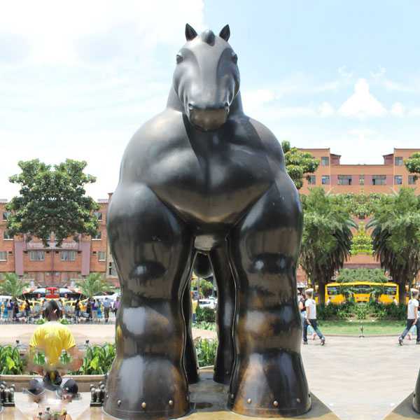 Famous Life Size Antique Bronze Botero Horse Statue Replica Design Horse Medellin for Sale--BOKK-501