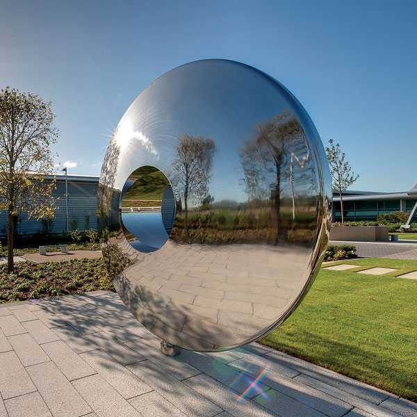 Large Stainless Steel Mirror Sculpture, Modern Metal Garden Statues