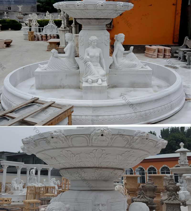 Front yard tired water white marble fountain for our american friends for sale