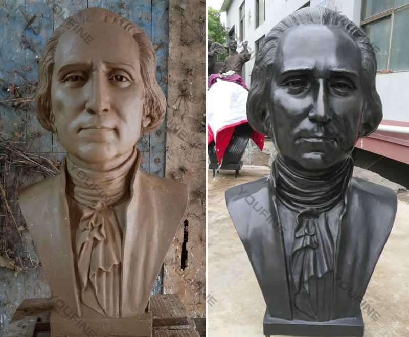 Famous Bronze Bust Sculpture of George Washington Replica Life Size Busts for Sale