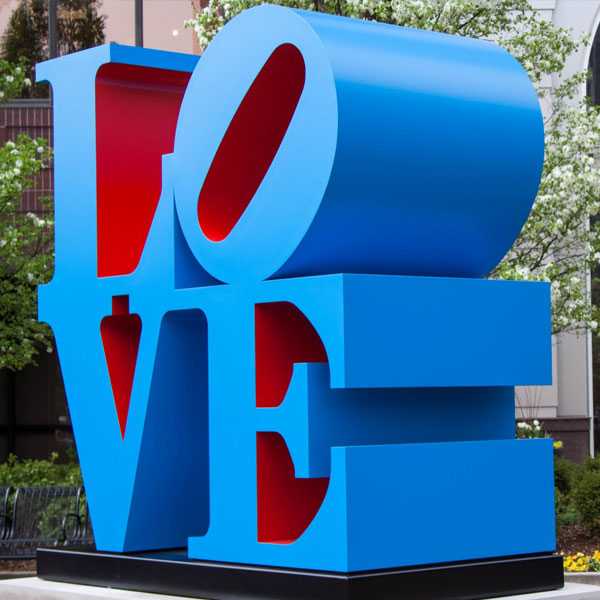 High Polished Love Statue Replica Stainless Steel Blue Figure Sculpture Love Sculpture for Sale Outdoor Modern Metal Sculpture--CSS-44