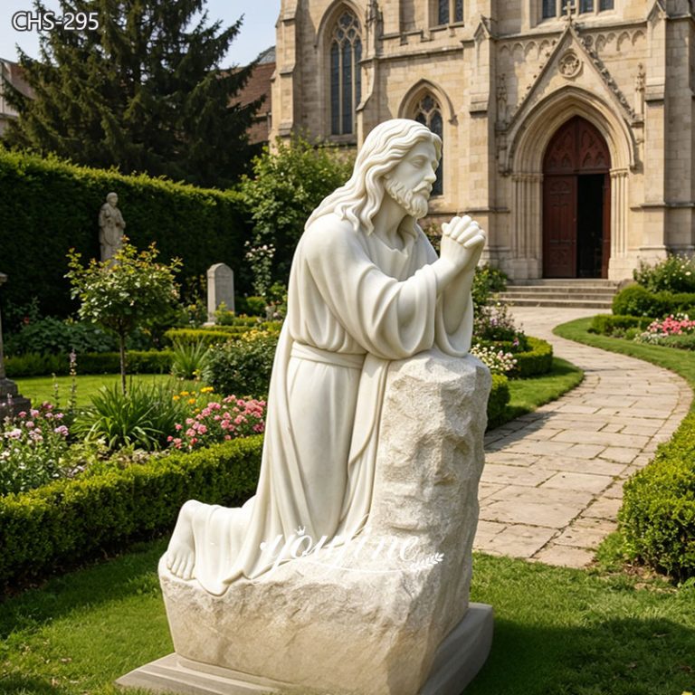 Kneeling in Prayer Jesus Statue for Church Garden CHS-295