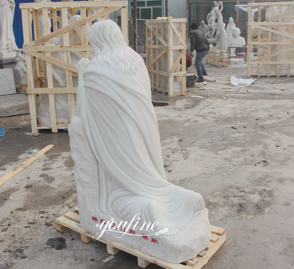 Kneeling in Prayer Jesus Statue