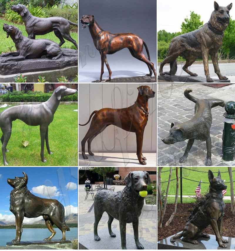 Life Size Antique Hound Dog Statue Lawn Ornamental