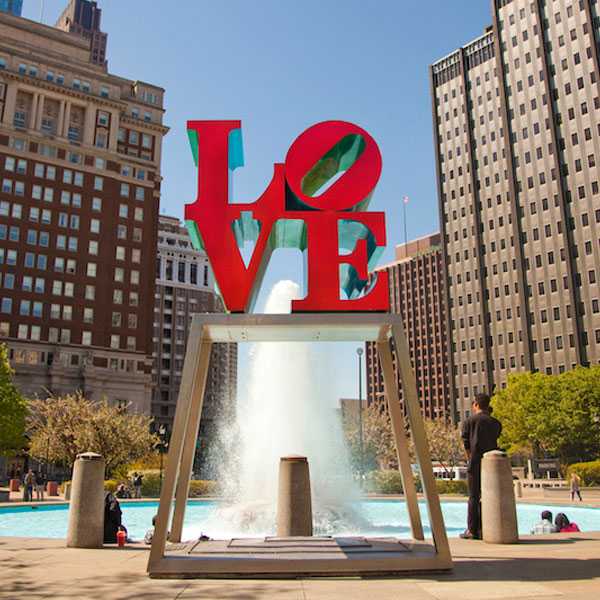 Life Size High Polished Love Park Statue Philadelphia Metal Art Love Sculpture Font Replica for Sale–CSS-42