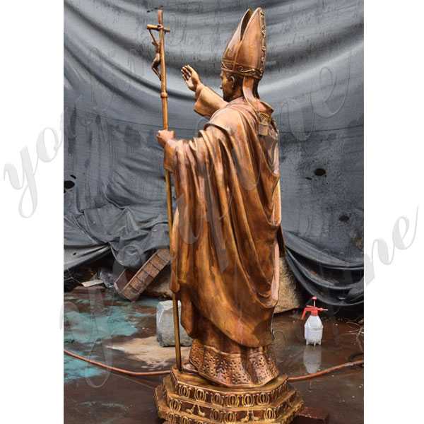 Life size catholic statue bronze pope John Paul II statue for sale for church decor for sale