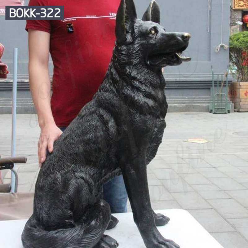 Life size custom made antique hound dog statue bronze garden statue black dog lawn ornamental for memory for sale--BOKK-322