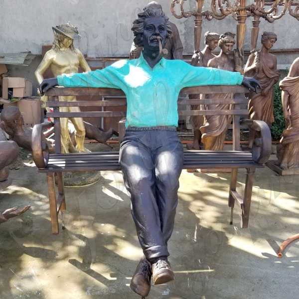 Life size famous bronze Albert Einstein Statue Art design replica for sale modern figure statue for garden decor BOKK-581