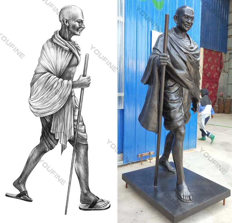 Life size happy Gandhi Jayanti Status Famous bronze statue of gandhi jayanti status replica for sale