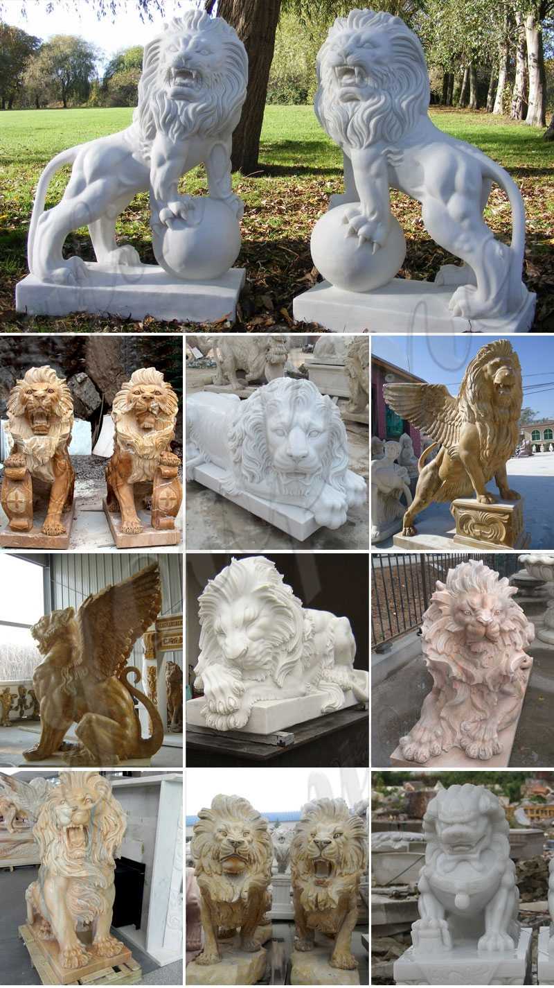 Chinese Foo Dog Front Building Outdoor Guardian Lion Statue for Sale