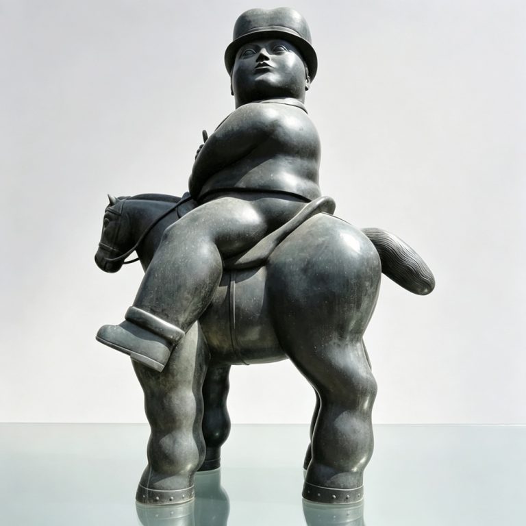 Fernando Botero Man on a Horse Statue BOKK-228