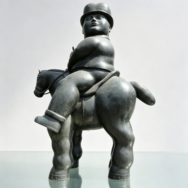 Fernando Botero Man on a Horse Statue BOKK-228