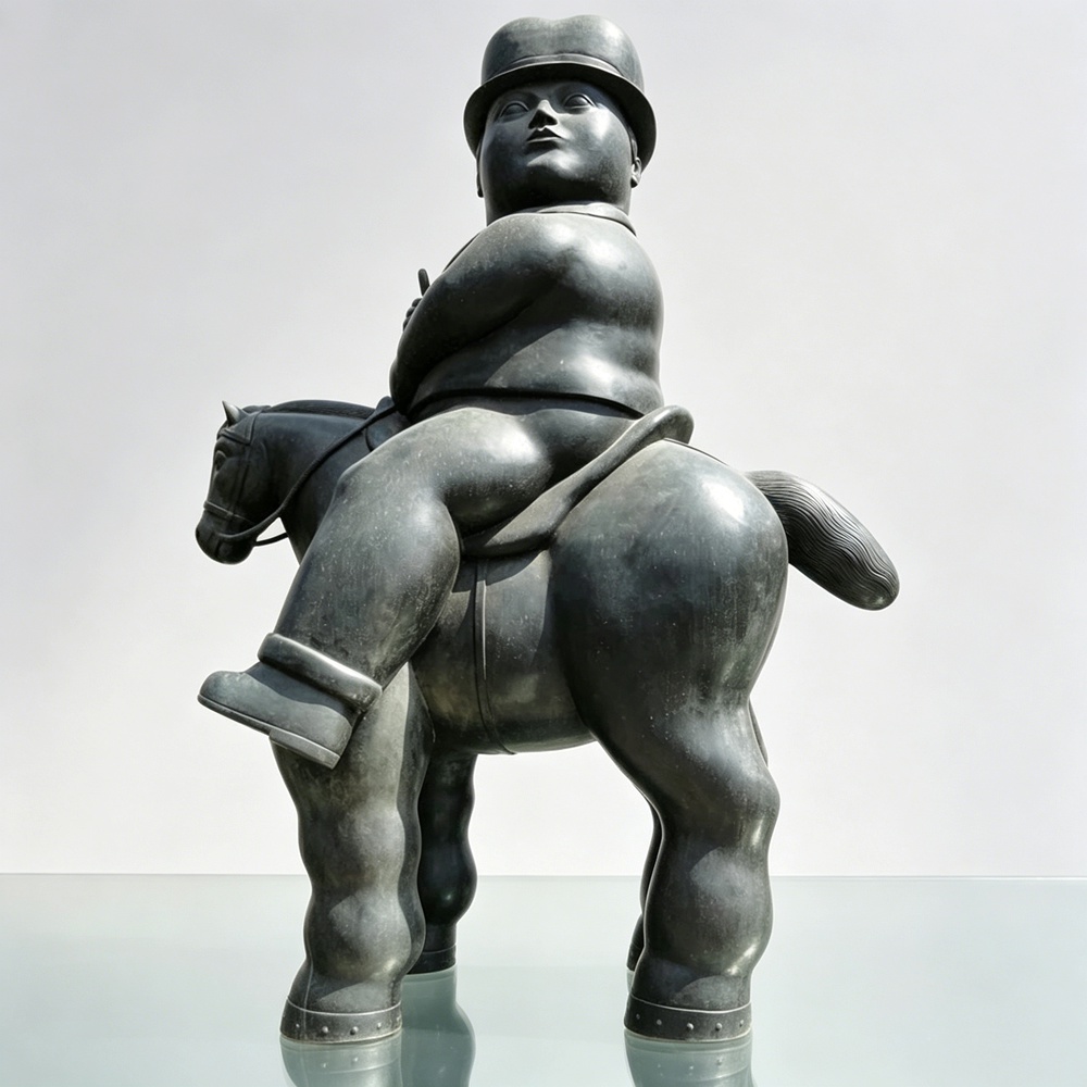 Fernando Botero Man on a Horse Statue BOKK-228