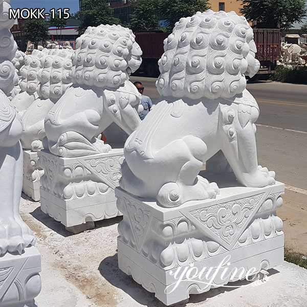 Marble Guardian Lion Statue Foo Dog Statues