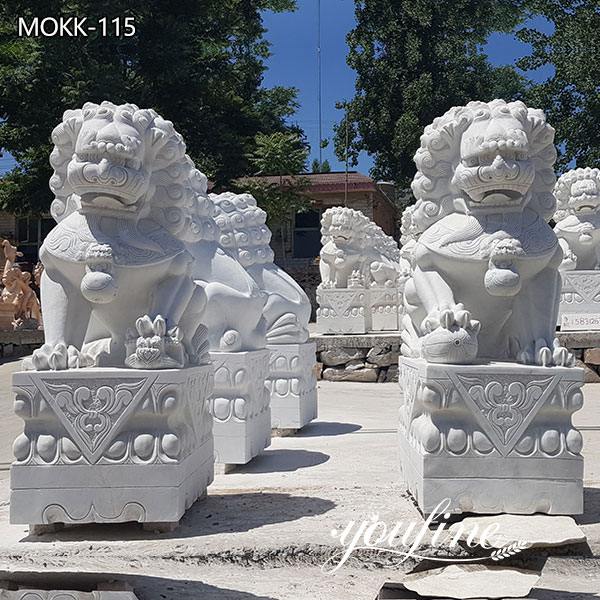 Large Outdoor Garden Marble Guardian Lion Foo Dog Statues for Sale MOKK-115