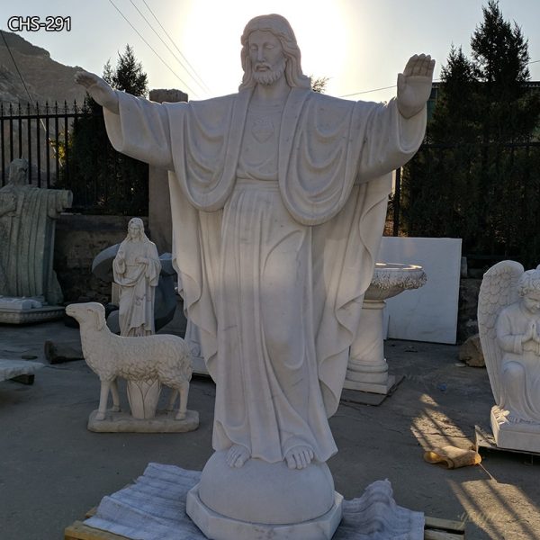 Sacred Heart Jesus Statues Made of White Marble for Sale CHS-291