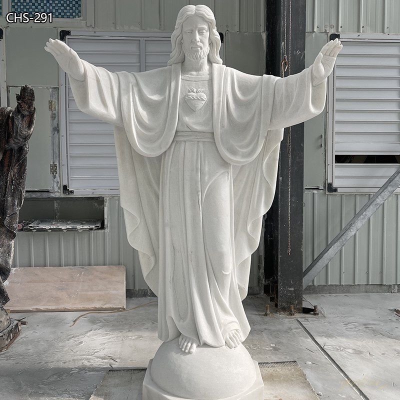 Sacred Heart Jesus Statues Made of White Marble for Sale CHS-291
