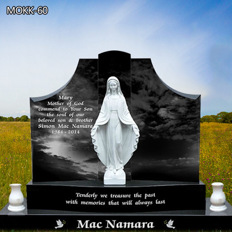 Uprightn Catholic Virgin Mary Statues Headstone Design MOKK-60