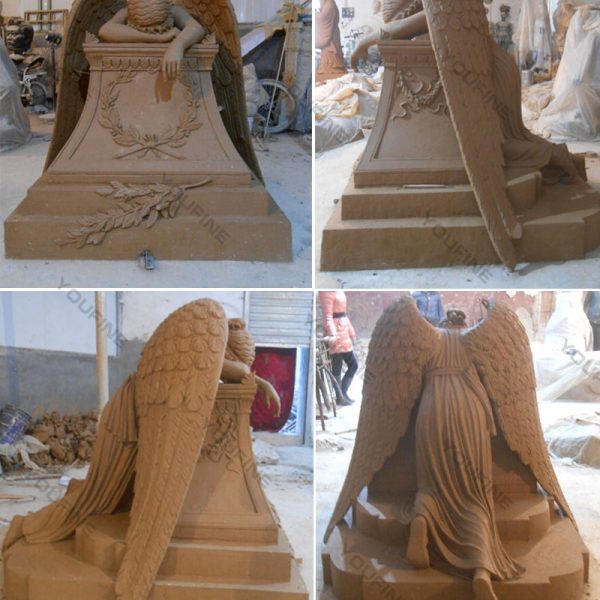 Hot Sell Life Size Weeping Angel Monument Headstone Angel Statues for