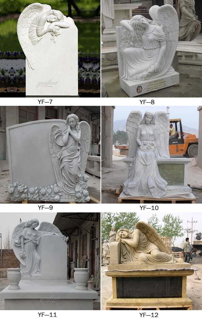 Hot Sell Life Size Weeping Angel Monument Headstone Angel Statues for