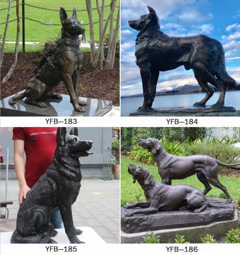 Custom Made Casting Bronze Dog Garden Statues Large Outdoor Dog Statues Yard Art for Sale BOKK