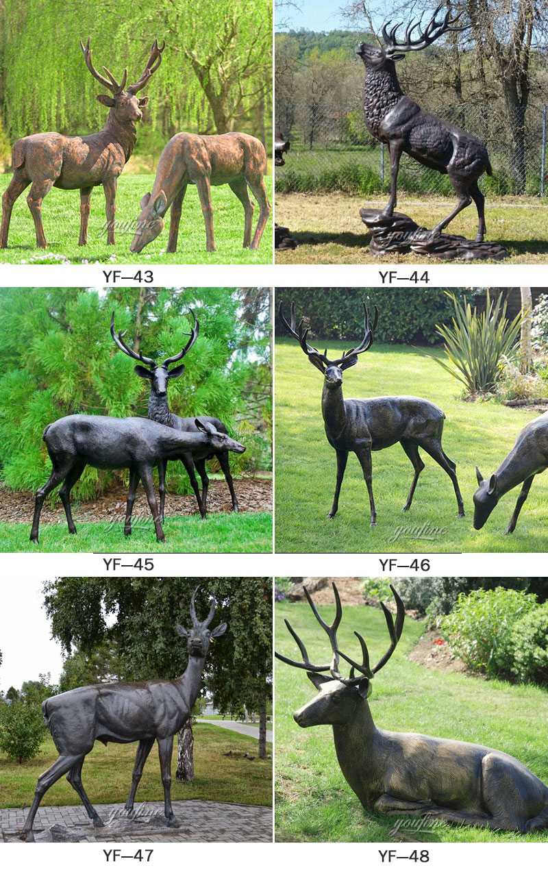 antique bronze stag statue for sale