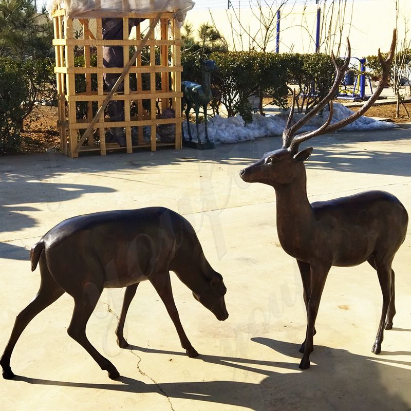black reindeer statues