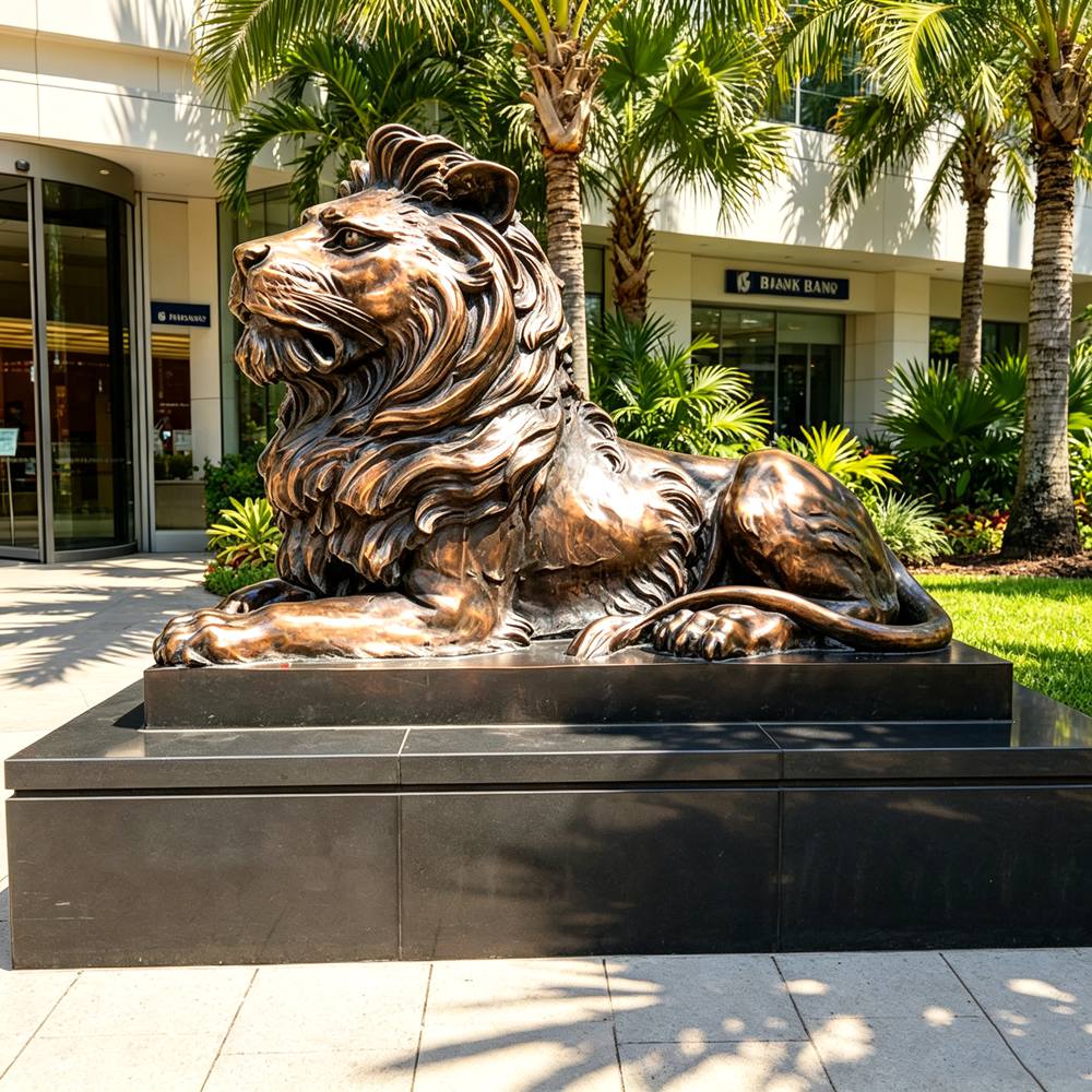 famous bronze HSBC Lion Satue for bank