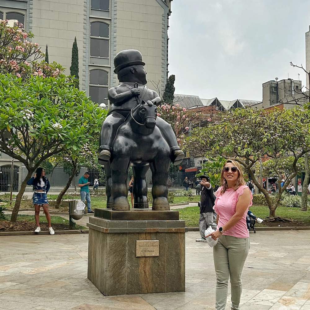 bronze Man on a Horse Statue